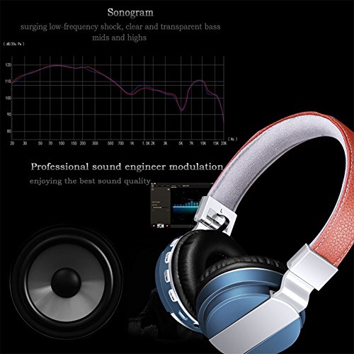 Auriculares Diadema con Micr  fono y Bluetooth 4 0 Auricular Inal  mbricos con Sonido Estereo 4 LED Indicatores FM Radio TF card para iPhone PC Mac TV Juegos