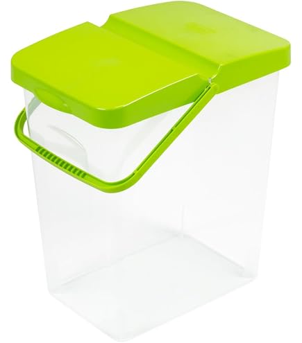 Branq Pattumiera In Plastica Con Strisce Zebrate – 10 Litri – Per Ufficio, Bagno E Cameretta – Bianco