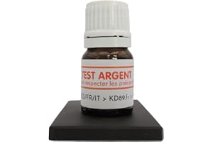 KD89 Test reattivo/soluzione per testare argento, con pietra di paragone naturale e istruzioni multilingue, spatola per gioielli, monete, lingotti, 2,5 ml, KIT1A
