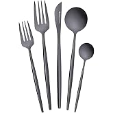 Karaca Orion Black 30 Par&ccedil;a 6 Kişilik &Ccedil;atal Kaşık Bı&ccedil;ak Seti