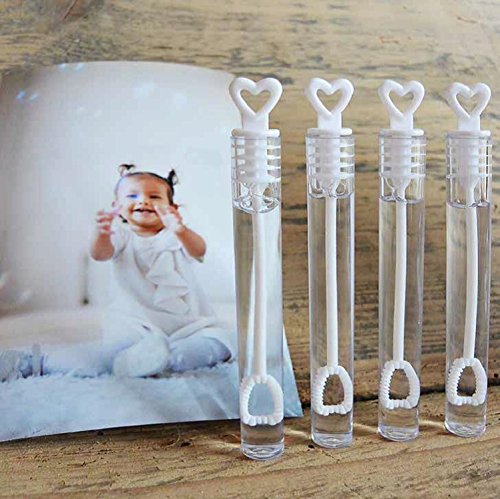 Louisiana Premium Seifenblasen Set in weiß – 48 teilig mit Herzgriff – herzallerliebst für Hochzeit Taufe Geburtstag Goldene Hochzeit Verlobung Valentinstag Gastgeschenk Party – ideale Kulisse für traumhafte Fotos - 8