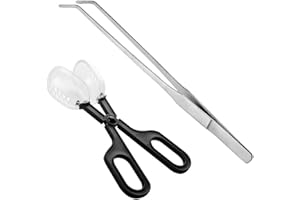 ABMRO Reptilien-Fütterungswerkzeug, Reinigungsklemme und lange Pinzette für Hamster, Insekten, Schildkröten, Schlangen, Spinnen, Frosch, Gecko, Chamäleon und andere Kleintiere