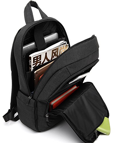 kayond® Ultraportable Laptop Rucksack – Ultralight Nylon EPE Schaumstoff sandwich-classic für Schule und zudem schwarz - 2