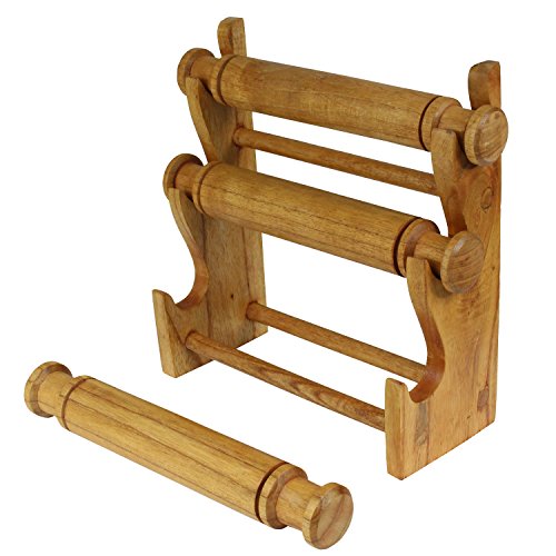 Armreifhalter Armbandhalter Uhrenhalter Schmuckhalter Uhrenständer Armbandständer Schmuckständer Rollen Holz Hellbraun - 2