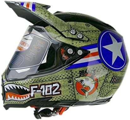 Woljay Dual Sport Off Road Motorcycle Motocross Helmet Dirt Bike ATV D.O.T Certified (M)