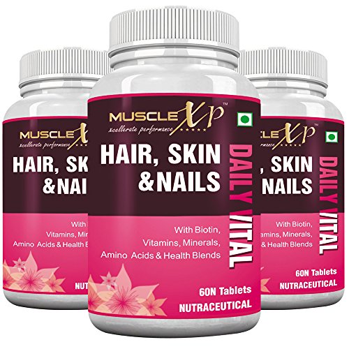 MuscleXP Biotin Hair, Skin & Nails Advanced MultiVitamin - 60 Tablets x 3 Bottles RS.2999 (41.00% Off) - Amazon
