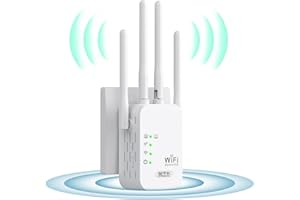 QFLFDETALL Ripetitore, Wi-FI Booster/Extender, amplificatore di segnale WiFi, 4 antenne, 2 porte LAN, amplificatore WiFi, copertura fino a 300mq per casa e ufficio, facile da configurare