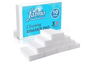 FABRIO Cleaning Eraser Sponges - Pack of 10 (3 x Denser) - Ideal for Kitchen, Bathroom, Walls, Stains, and More - Multi - Surface Cleaning