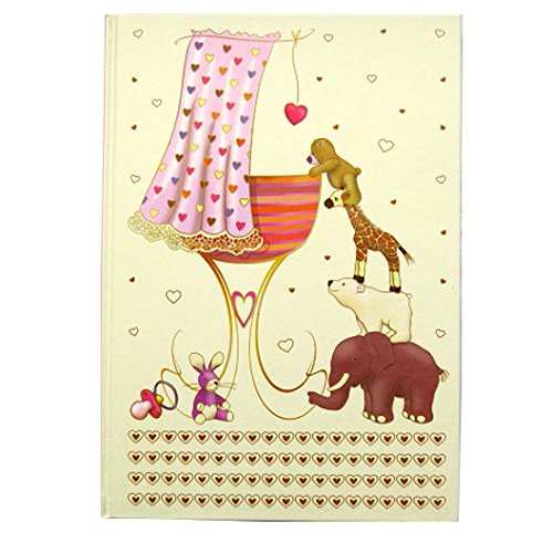 A4 Casebound Memory "New Baby" Book Pink - 60 Sheets = 120 Pages - Size - 297mm x 210mm
