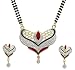Charms American Diamond Gold Plated Mangalsutra Pendant with Chain and Earrings for Women RS.299.00