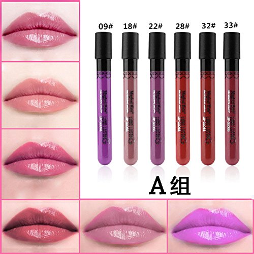 Magical Halo Long Lasting Lip Gloss Matte Lip Tattoo Lipgloss Waterproof Pigment Brand Makeup Lip Glaze Plum (set A)
