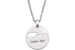 KUIYAI Sweet Family Mama and Baby Bear Necklace Bracelet Bangle Gift for Mothers