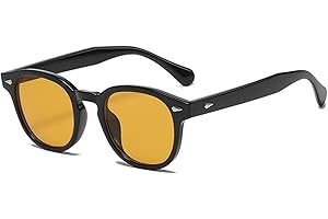 LHSDMOAT Retro Depp-Stil Round Sonnenbrille Herren Damen - Vintage 70er Jahre UV400-Schutz sunglasses für Fahrten, Reisen & Outdoor Aktivitäten