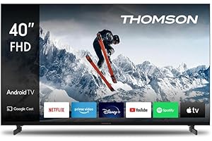 THOMSON 40 Pulgadas (101 cm) LED Full HD Smart Android TV, Google Assistant, Wi-Fi, Dolby Digital, Bluetooth, Triple-Tuner (Cable/Satélite/Antena), HDMI, Ci+, A+ Panel – 40FA2S13