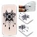 Produktbild HopMore Motorola Moto G6 Play Hülle Silikon Transparent Durchsichtig Hüllen Clear Muster Design Bumper Ultra Slim Dünn TPU Handyhülle Kawaii One Piece Tasche Schale Hüllen Case Cover pour Moto G6 Play -- Schwarze Blume