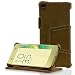 Produktbild MANNA Sony Xperia XA Hülle, Lederhülle Tasche Handyhülle | Case aus Nubukleder mit Standfunktion | Sony Xperia XA Schutzhülle Leder