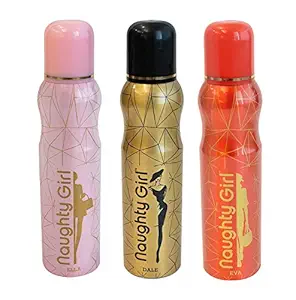 Naughty Girl DALE, ELLA & EVA Deodorant Combo of 3, 120ml each