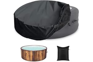 BOSKING Hot Tub Cover Waterproof Outdoor Heavy Duty Portable Patio Round Inflatable Hot Tub Spa Cover Protector Bathtub Pool Dust Covers (89×37in)