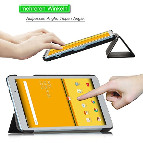 Huawei MediaPad T2 7 Pro Hülle, IVSO hochwertiges PU Leder Etui – mit Standfunktion, super 360° Anti-Wrestling, Schutzhülle für Huawei MediaPad T2 7 Pro LTE 7 Zoll Tablet PC perfekt geeignet (Für Huawei MediaPad T2 7 Pro, Schwarz) - 2