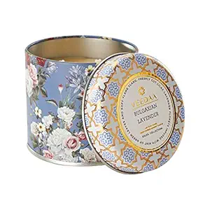 VEEDAA Bulgarian Lavender Mason Tin Soy Wax Scented Candle (Burns 25 Hours)