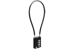 RESET-204 Petit Cadenas à Code 4 Chiffres, Câble Antivol 30 cm, Ø 5 mm, Pour Casier, Valise, Boîte à Outils, Ski, Casque, Moto, Cadenas Valise, Chaine Cadenas, Verrou de Pontet, 1 Pièce