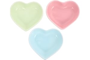 VILLCASE Hamster Ceramic Bowl, Heart-Shaped Guinea Pig Food Bowl, Anti-Turning Water Dish, Food Splashing and Chewing Feeding Dish for Hamster Gerbil Hedgehog Rat Rodent, 3pcs