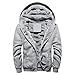 Produktbild Kapuzenpulli Jacke Herren, DoraMe Männer Winter Warme Fleece Reißverschluss Bomberjacke Baseball Hoodie Sweatshirt Sport Outwear Mantel(Bitte wählen Sie eine größere Größe als üblich) (Grau, XL)