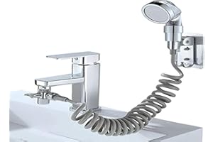 GC GLOBALCOMMERCE Ducha para lavabo, ducha para lavabo, ducha para bidé, baño, desviador grifo lavabo, perfecto para limpiar el fregadero o lavar mascotas