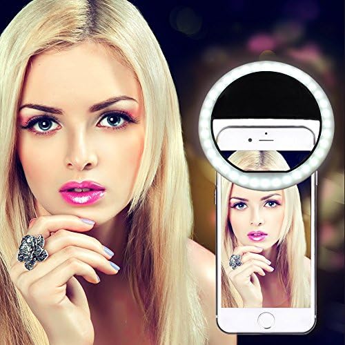 Selfie Ring Light, Senwow 36 LED Supplementary Lighting Night Enhancing 3-Level Brightness for Smartphones, Photography and Andriod Tablets, iPhone, iPad, Sumsung Galaxy, Sony, Huawai, Xiaomi (Black)