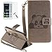 Produktbild Huawei P9 Lite(2016) Neu Design Hülle mit Panzerglas,ISENPENK Original Flip Bookstyle Cover Wasserdicht Shockproof Anti Slip Protection Stoßfest Leather Case mit Standfunktion,3D Panda Muster Pattern Wallet Case mit Intern Karte Schlitz,Outdoor Stoßdämpfend Magnetic Closure Handygürtel Wallet Tasche Schutzhülle Leathertasche für Huawei P9 Lite(2016) 5.2Zoll-[grau]+Panzerglas/Schutzfoile/Scutzglas