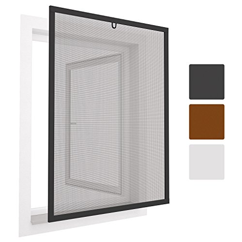 Preisvergleich Produktbild Sol Royal Insektenschutz Fenster SolProtect 120x140 cm - Fliegengitter Anthrazit Alu-Rahmen Bausatz