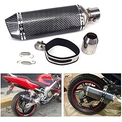 JFG RACING Universal 1.5-2 "Glissement d'admission sur le silencieux d'échappement avec amovible DB Killer pour Street Bike Moto Scooter - couleur de fibre de carbone