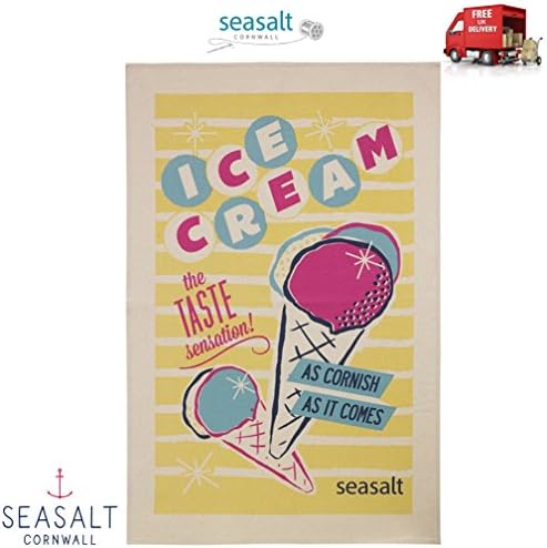 Seasalt Cornwall Ice Cream Tea Towel 100% Cotton 48 x 74cm Free Delivery
