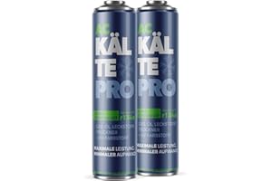 KÄLTEPRO KALTEPRO KLIMA RUNDUM-SET - Gaz R134a avec huile, scellant fuite, sécheur et colorant UV | Bidon de 500 ml | Pour voitures 1995–2016 | Fabriqué en qualité européenne (2 canettes)