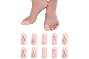 Youery 10 Stück Silikon Zehenschutz Zehenkappen, zehenkappe weiches und atmungsaktiv großer zeh, Damen Herren Premium Zehenkappen gegen Blasen, Reibung, Hhneraugen und Schwielen.