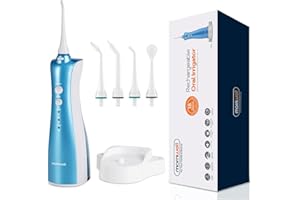 Water Flosser for Teeth, Mornwell 3 Modes Dental Flosser Oral Irrigator Rechargeable IPX7 Waterproof Teeth Cleaner with 5 Jet Tips for Travel, Braces & Bridges Care