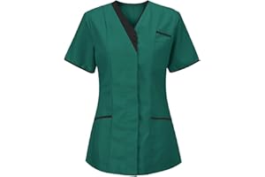 DXANDN Blouse Infirmiere Femme - Tunique Uniforme Medicale - Haut D'infirmière Uniforme De Travail - Top De Travail- Vêtements Uniformes Médical - Secretaire Medicale - Tuniques Médicale - Tenue Infirmiere
