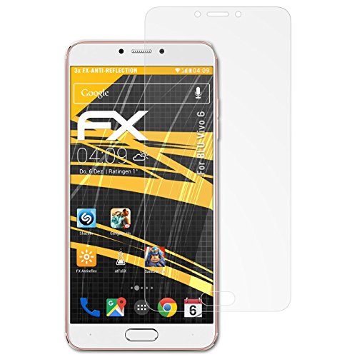 atFoliX Screen Protector for BLU Vivo 6 Screen Protection Film - 3 x FX-Antireflex anti-reflective Protector Film