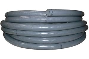 Couronne Rouleau 25m 40mm Tuyau Piscine PVC Pression Gris Souple Semi-Rigide 4cm