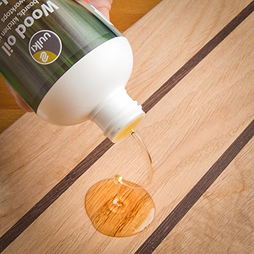 Uulki Natürliches Holzöl – Umweltfreundliche Alternative zu Mineralöl für Schneidebretter, Küchenhelfer, Küchenarbeitsplatten, Küchentische aus Holz und Bambus – Holzpflege in der Küche Pflanzlich / Vegan (250 ml) - 7