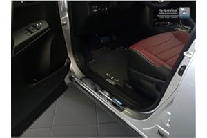 Avisa Black INOX Door sill Protectors Compatible with Toyota C-HR 2016-2019 & Facelift 2019- & RAV4 IV FL 2016-2018 & Lexus NX 2014-2021 - 'Hybrid' - 4-Pieces