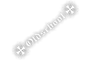 FOLIEN-ZENTRUM Oldschool Eiserne Kreuz Totenkopf Scull 55 cm - hochwertiger Aufkleber Auto Tuning - OEM & JDM Auto Sticker - Lustige Aufkleber für Auto - Stickerbomb - Autoaufkleber - Made in Germany