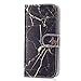 Produktbild iPhone 7 / iPhone 8 Hülle, Chreey Marmor (Marble) Serie Muster Premium PU Leder Schutzhülle Brieftasche Flip Handyhülle [Schwarzer Marmor]