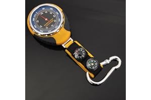 JINYISI Altimètre, altimètre pour la randonnée, thermomètre, boussole, mousqueton 4 en 1 multifonction, baromètre pour l'extérieur