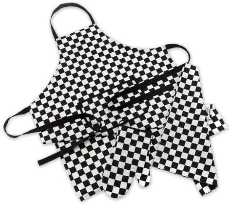 Mad About Cooking - 3 Piece Chef Set - Black and White Check