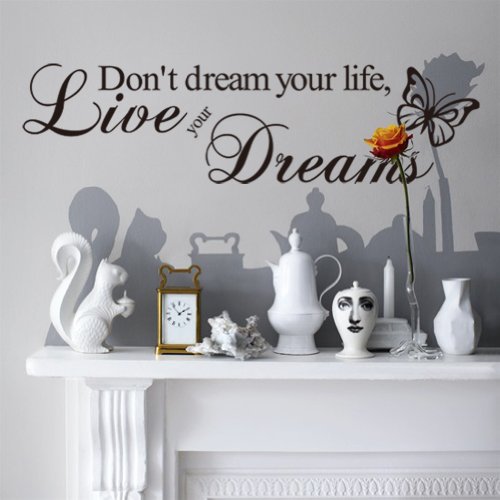 ufengke® „Don’t Dream Your Life, Live Your Dreams“ Zitate Und Sprüche Wandsticker, Wohnzimmer Schlafzimmer Entfernbare Wandtattoos Wandbilder - 3