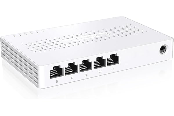 Tenda Switch Ethernet 2.5Gbps, 5 Ports Switch 2.5 Gigabit, Unmanaged, Compatible avec 100/1000/2500Mbps pour PC NAS, Plug-and-Play, sans Ventilateur (SE105)