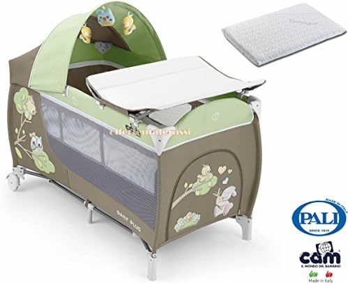 Travel Cot Cam Daily Plus Owl Grey + Cushion Med Sanitized Poles