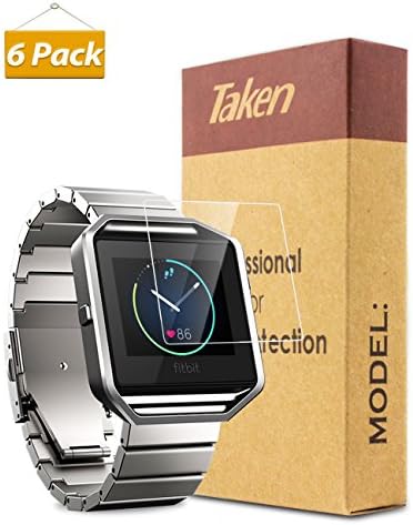 Fitbit Blaze Screen Protector, Taken Premium[Pack of 6][HD Clear][Full Coverage]PET Film Screen Protectors