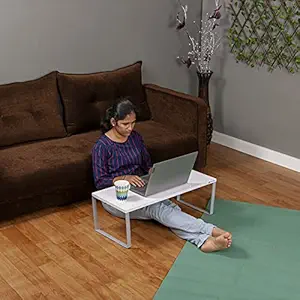INVISIBLE BED Sturdy Portable Laptop Table, Bed Table, Lapdesk, Study Table, Heavy Duty Laptop Desk for Sofa/Couch/Floor (76.5 x 33.5 x 25.3 cm; Glossy White Finish; Made in India)?